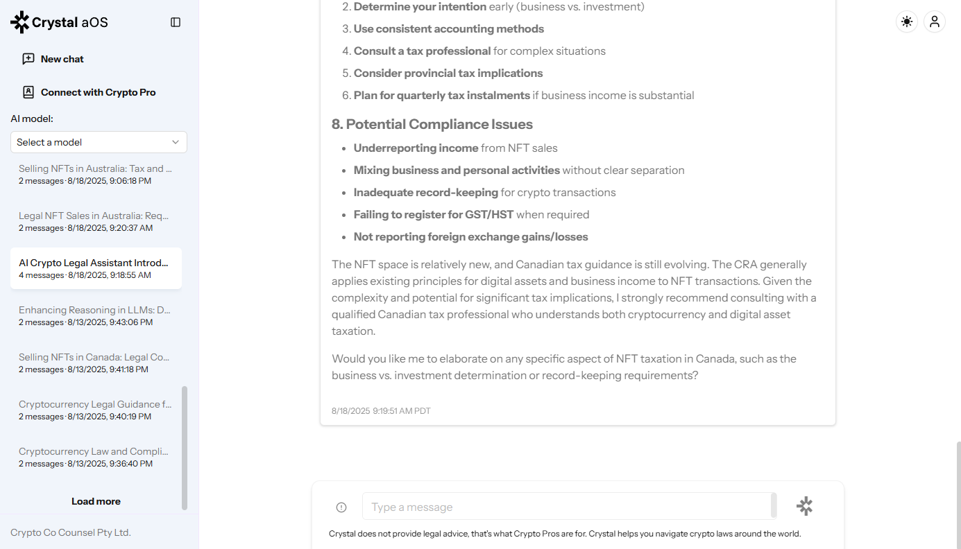 Crystal aOS - AI-Powered Legal Compliance Platform