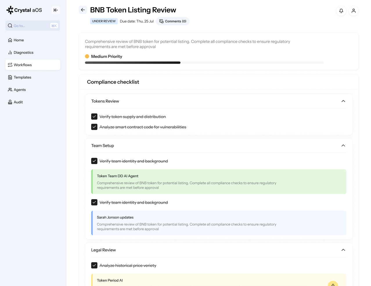 Crystal aOS - AI-Powered Legal Compliance Platform